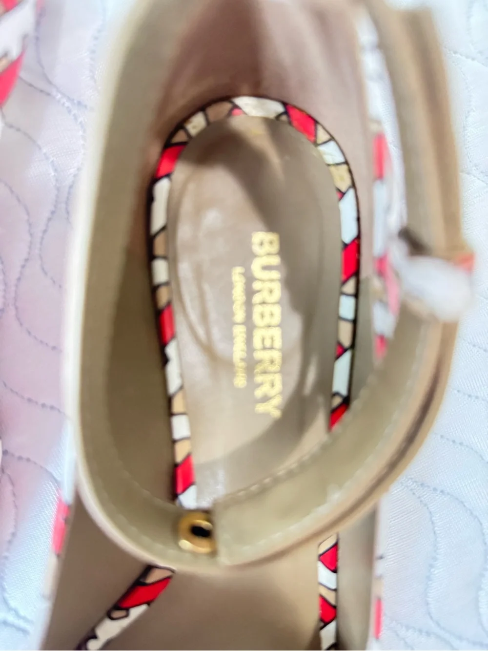 Burberry Wiltkin TB Monogram Peep Toe Ankle Strap Pumps EU 36.5